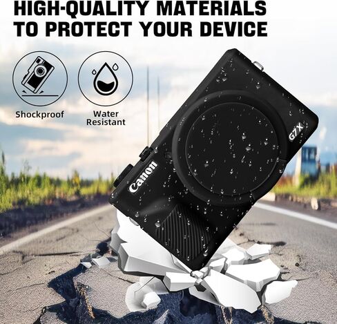 حافظة لكاميرا Canon Powershot G7X Mark III الرقمية، حافظة حماية من السيليكون الناعم وخفيفة الوزن للغاية مع غطاء عدسة قابل للإزالة لكاميرا Canon Powershot G7 X Mark III DSLR، وردي in Kuwait