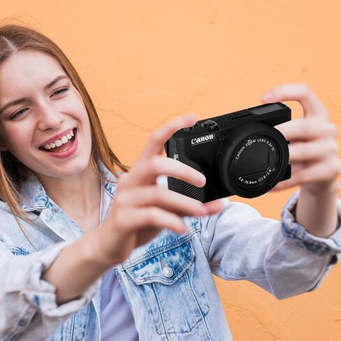 حافظة لكاميرا Canon Powershot G7X Mark III الرقمية، حافظة حماية من السيليكون الناعم وخفيفة الوزن للغاية مع غطاء عدسة قابل للإزالة لكاميرا Canon Powershot G7 X Mark III DSLR، وردي in Kuwait