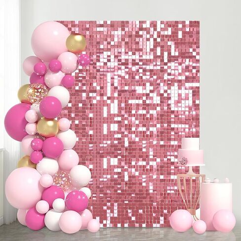 Shimmer Wall Backdrop - Shiny Gold Sequins 24 Panels Glitter Bling Background Decorations 3D Wall Panel for Party Birthday Wedding Engagement Anniversary Baby Shower in Saudi Arabia