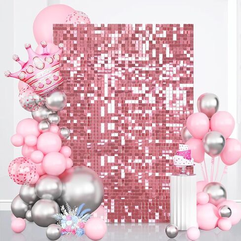 Shimmer Wall Backdrop - Shiny Gold Sequins 24 Panels Glitter Bling Background Decorations 3D Wall Panel for Party Birthday Wedding Engagement Anniversary Baby Shower in Saudi Arabia