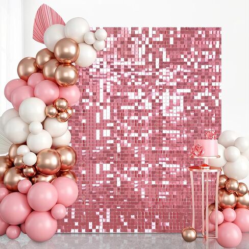 Shimmer Wall Backdrop - Shiny Gold Sequins 24 Panels Glitter Bling Background Decorations 3D Wall Panel for Party Birthday Wedding Engagement Anniversary Baby Shower in Saudi Arabia
