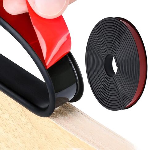 U-Shape Edge Banding, 16.4ft Self Adhesive Plywood Veneer Edge Banding 3/4 TPE Flexible Table Edge Trim Protector for Countertop Cabinet Furniture (20mm, Black) in Saudi Arabia