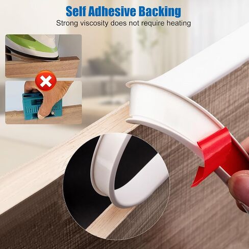 U-Shape Edge Banding, 16.4ft Self Adhesive Plywood Veneer Edge Banding 3/4 TPE Flexible Table Edge Trim Protector for Countertop Cabinet Furniture (20mm, Black) in Saudi Arabia