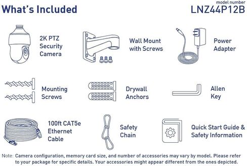 Lorex LNZ44P12B 2K HD Outdoor PTZ IP Camera with 12x Optical Zoom, 16x Digital Zoom, 330ft IR Night Vision, Color Night Vision, Metal Camera (M. Refurbished) in Saudi Arabia