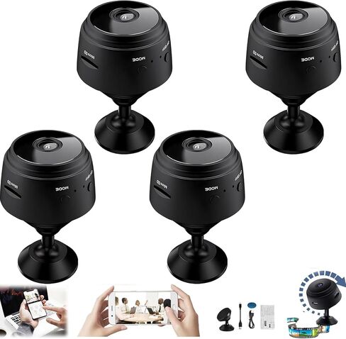 Mini Security Camera, Security Wireless WiFi Camera,Mini 1080p HD Wireless Security Camera, House Camera with Motion Detection Night Vision,Pet Dog Camera Indoor Outdoor Baby Camera (4pcs) in Saudi Arabia