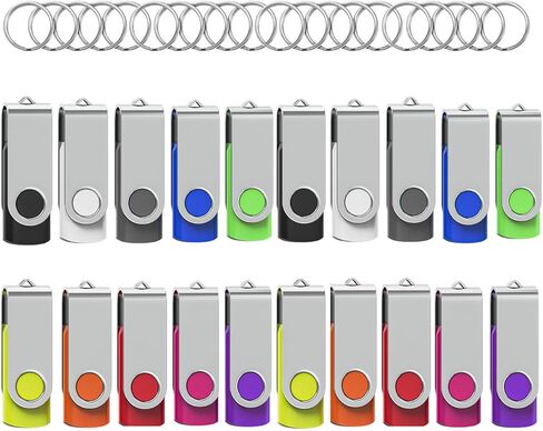 20Pack 8GB USB 2.0 Flash Drive with Keychains,Swivel USB Thumb Drives Memory Stick USB Drive for PC Laptop Computer (Mixcolors) in Saudi Arabia