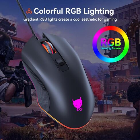 Wired Gaming Mouse for PS4, Xbox One, PC Computer & Laptop, Games & Work, Side Buttons & LED Backlit Lights (GM300) in Saudi Arabia