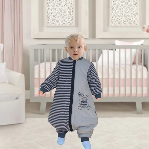 Wearable Blanket with Legs, Baby Sleep Bag with Feet Winter, Toddler Sleeping Bag,Sack with Sleeve Velvet Thick 3.5 TOG in Saudi Arabia