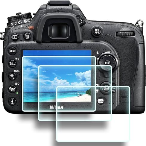 Screen Protector D850 D7200 D7100, 3 Packs Tempered Glass Protector Film Fit For Camera Nikon D850 D7200 D7100 D800 D800e D810 D750 D500 in Saudi Arabia