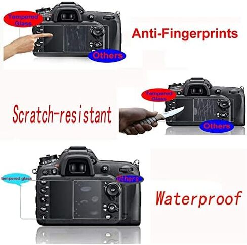 Screen Protector D850 D7200 D7100, 3 Packs Tempered Glass Protector Film Fit For Camera Nikon D850 D7200 D7100 D800 D800e D810 D750 D500 in Saudi Arabia