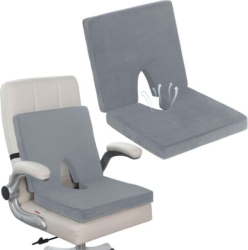 Lumbar Support Seat Cushion,Ergonomic Lumbar Support for Posture Correction Cushion and Tailbone Pain Relief, Foldable and Portable Back Rest Coccyx Pillow for Office Chair,Car,Travel(Black) in Saudi Arabia