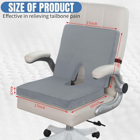 Lumbar Support Seat Cushion,Ergonomic Lumbar Support for Posture Correction Cushion and Tailbone Pain Relief, Foldable and Portable Back Rest Coccyx Pillow for Office Chair,Car,Travel(Black) in Saudi Arabia