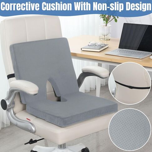 Lumbar Support Seat Cushion,Ergonomic Lumbar Support for Posture Correction Cushion and Tailbone Pain Relief, Foldable and Portable Back Rest Coccyx Pillow for Office Chair,Car,Travel(Black) in Saudi Arabia