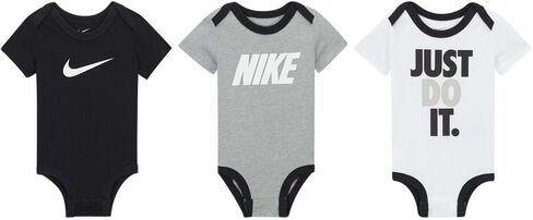 Nike Baby Bodysuits Set 3-Pack (Black/White/Grey, 3 Months) in Saudi Arabia