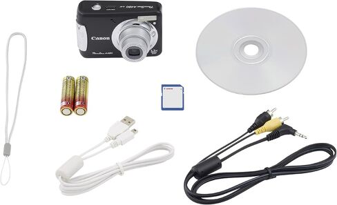 كاميرا Canon PowerShot A480 الرقمية بدقة 10 ميجابكسل مع زووم بصري 3.3x وشاشة LCD مقاس 2.5 بوصة (أسود) (متجددة) in Saudi Arabia