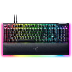 Razer BlackWidow V4 Mechanical Gaming Keyboard: Green Switches Tactile & Clicky - 2-Side + Per-Key Chroma RGB - 6 Programmable Macros - Magnetic Wrist Rest - Doubleshot Keycaps - Media Roller & Keys