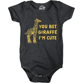 You Bet Giraffe Im Cute Baby Bodysuit Funny Saying Joke Graphic Jumper for Infants