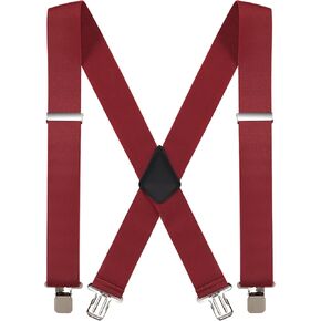Suspenders for Men with Heavy Duty Clip, 2" Wide Men's Suspenders X-Back Ideal for Work and Seniors, Fathers, Husbands, and Brothers(Black)