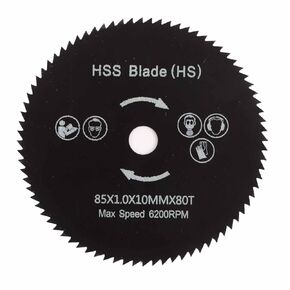 Hilitand 80T Carbide Circular Saw Blade 85mm 10mm Bore Diameter Fast Cutting for Wood Metal Plastic
