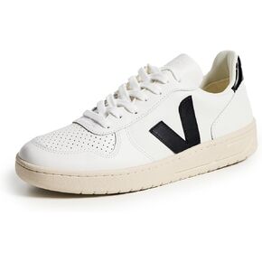 Veja Women's V-10 Lace Up Sneakers, Extra White/Black, 11 Medium US