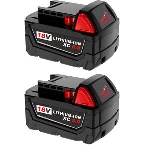 18V 48-11-1850 5.0AH for Milwaukee M18 Battery,Compatible with 48-11-1852 All Power 18V Milwaukee Power+ Tools Lithium Ion Battery