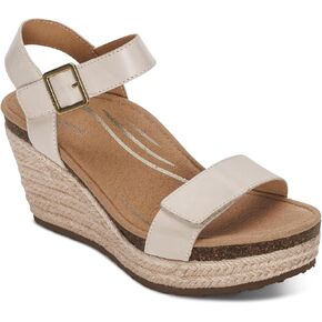 Aetrex Women's Sydney Orthopedic Quarter Ankle Strap Espadrille Wedge Sandals