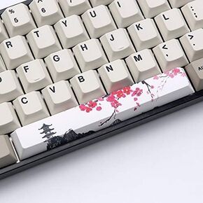Green Life Keycaps, 108 Keycap + 30 Keycap Set, Dye-Sublimation PBT Cherry Profile Custom Keycaps for DIY Cherry MX Mechanical Gaming Keyboards, Upgraded Gradient Keys