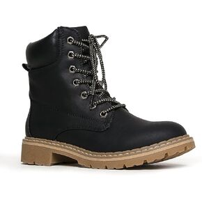 J. Adams Lace Up Combat Boot – Casual Outdoor Slip On Ankle Bootie – Military Mid Calf Fashion Round Toe Shoe - Trek