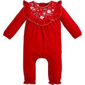 Mud Pie baby-girls Baby Poinsettia Bodysuit