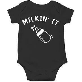 CBTwear Milkin It - Milk Wasted - Baby Clothes - Funny Newborn Bodysuit Outfits for Boys and Girls