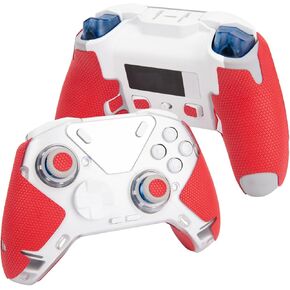 Controller Grips Tape Compatible with FLYDIGI APEX 4, Anti-Slip, Sweat-Absorbent, Textured Skin kit, for Controllers Handle Grips (Lite Version - Red)