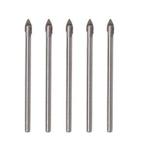 Sydien 5pcs Triangle Head Tile Drill Bit 1/8 Inch(3mm) Tip Diameter 54m Length 0.11" Shank Glass Tile Tip for Drilling Glass, Tile & Ceramic