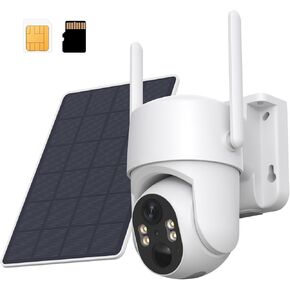 4G LTE Cellular Wireless Surveillance Camera,Wireless Camera no Internet Needed, 360° View, 2-Way Talk, 2K HD Color Night Vision, PIR Human Sensor, Cloud & SD, Data Monthly Fee is Necessary