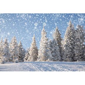 Winter Snowforest Photography Backdrop 10x8ft Fabric Snowflake Backdrop Christmas Winter Party Decoration Backdrop Baby Winter Pictures Backdrop Christmas Winter Birthday Pictures Backdrop