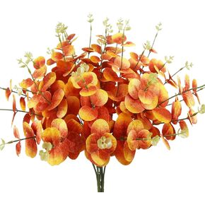 CISDUEO 2 Pcs Artificial Fall Flowers Bouquets 2 Colors Artificial Marigold Orange Autumn Silk Roses Flowers Fall Florals Stems Faux Flowers Arrangements for Cemetery Wedding Table Centerpieces Decor