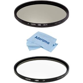 مجموعة مرشحات هويا 77 ملم HD3 للأشعة فوق البنفسجية والمستقطب الدائري - مع قطعة قماش من الألياف الدقيقة in Kuwait