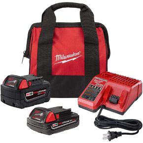 Milwaukee M18 18-Volt Lithium-Ion Starter Kit with One 5.0 Ah and One 2.0 Ah Battery and Charger