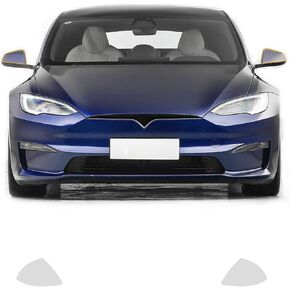 PPF Clear Car Pre-Cut Paint Protective Film for Tesla Model S 2021-2023 Self Adhesive TPU Rainproof Waterproof HD Scratch Protector Exterior Accessories (Front Bumper&Headlights 6Pcs)