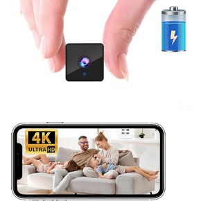 4K Wireless WiFi Camera,1800mAh Battery Time,Upgrade 4K Outdoor Camera,Wireless WiFi Nanny Cam Home Security Camera,Tiny Office Secret Cam with 100 Days Standby AI Human Detection Auto Night Vision