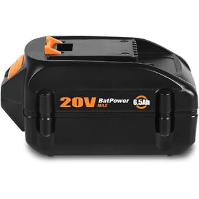 BatPower 2 Pack WA3578 20V 6.5Ah Extended Capacity Lithium ion Battery for Worx 20V Battery 6.0Ah 5.0Ah 4.0Ah 3.0Ah 2.0Ah WG630 WG322 WG543 WG163 WA3578 20V Battery