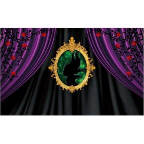Allenjoy Villain Theme Party Backdrop Thorns Roses Halloween Witch Purple Curtain Photography Background for Decoration Banner Supplies Props Photos Studio
