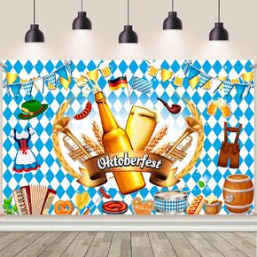 Oktoberfest Backdrop Oktoberfest Decorations Oktoberfest Banner Oktoberfest Photo Booth Props Fall German Bavarian Oktoberfest Beer Festival Party Decorations Supplies 70.86x43.3inch