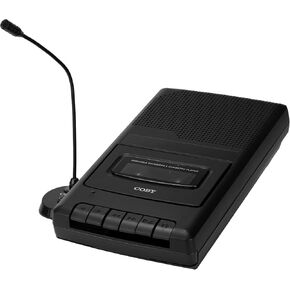 Coby CVR22 Portable Cassette Player and Tape Cassette Recorder with Built-in Microphone, Built-in handle, and One-Touch Recording with Automatic Stop - Black