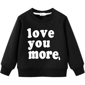 Toddler Baby Boy Sweatshirt Kids Crewneck Pullover Love You More Long Sleeve Tops 2-7 Years