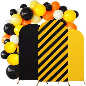 Construction Birthday Party Arch Backdrop Cover Set of 3 Construction Arch Covers Spandex Backdrop Stand Cover 4ft, 5ft, 6ft for Kids Boys Birthday Construction Party Decorations