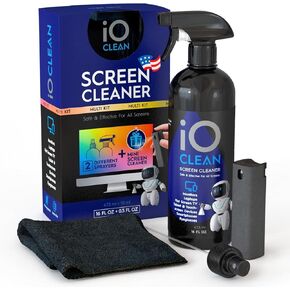 Screen Cleaner Spray (16oz) – Best Large Kit for LCD LED Matte TVs, Smartphones, iPads, Laptops, Touchscreens, Computer Monitors, Other Electronic Devices – Microfiber Cloth and 2 Sprayers Included