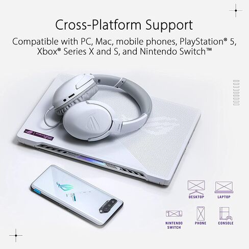 ASUS ROG Strix Go 2.4 Wireless Gaming Headset with USB-C 2.4 GHz Adapter | Ai Powered Noise-Cancelling Microphone | Over-Ear Headphones for PC, Mac, Nintendo Switch, and PS5/4 in Kuwait