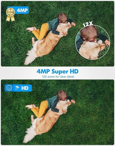 كاميرا مراقبة LaView 4MP و5MP 5G&2.4 جيجا هرتز واي فاي خارجية سلكية ملونة للرؤية الليلية، كاميرات 2K لأمن المنزل، كشف الإنسان بالذكاء الاصطناعي والتتبع التلقائي (عبوتان أبيضتان) in Kuwait