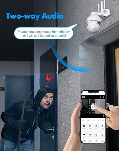 كاميرا مراقبة LaView 4MP و5MP 5G&2.4 جيجا هرتز واي فاي خارجية سلكية ملونة للرؤية الليلية، كاميرات 2K لأمن المنزل، كشف الإنسان بالذكاء الاصطناعي والتتبع التلقائي (عبوتان أبيضتان) in Kuwait