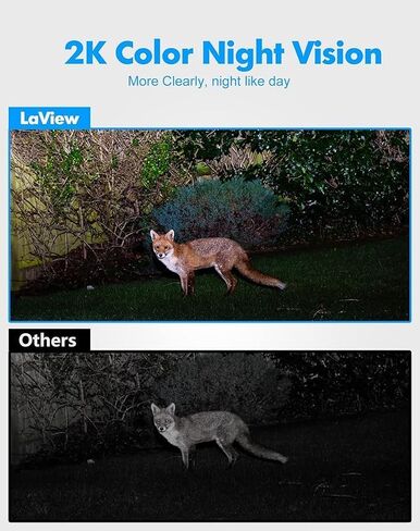 كاميرا مراقبة LaView 4MP و5MP 5G&2.4 جيجا هرتز واي فاي خارجية سلكية ملونة للرؤية الليلية، كاميرات 2K لأمن المنزل، كشف الإنسان بالذكاء الاصطناعي والتتبع التلقائي (عبوتان أبيضتان) in Kuwait